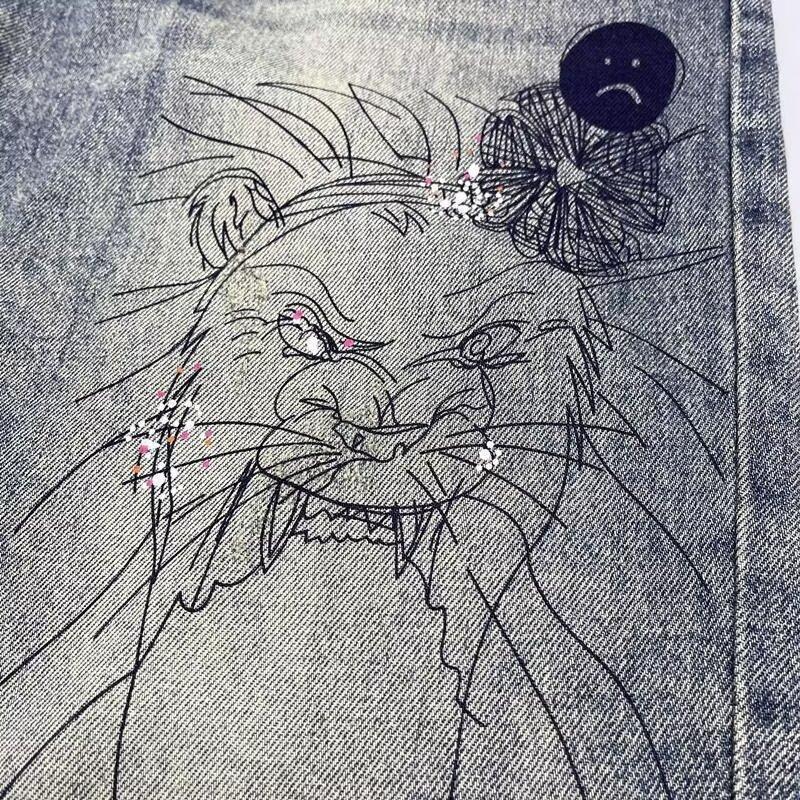 Personalized Letter Jeans Hip Hop Ins Trendy High Street