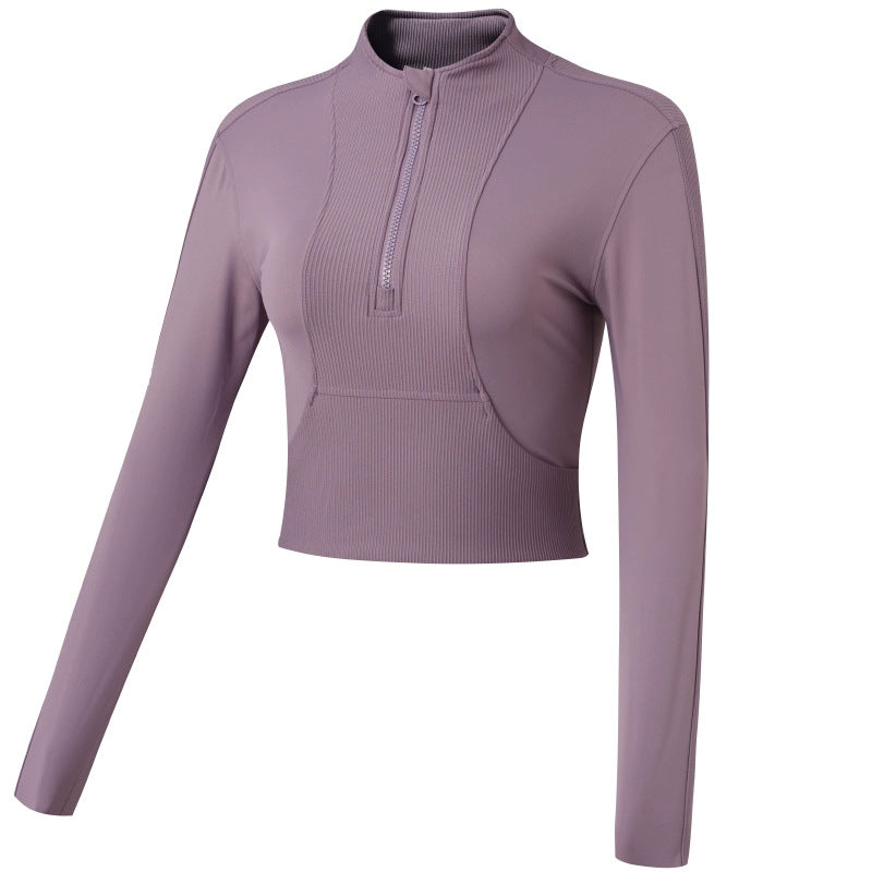 Stand Collar Half Zip Tight Sports Jacket