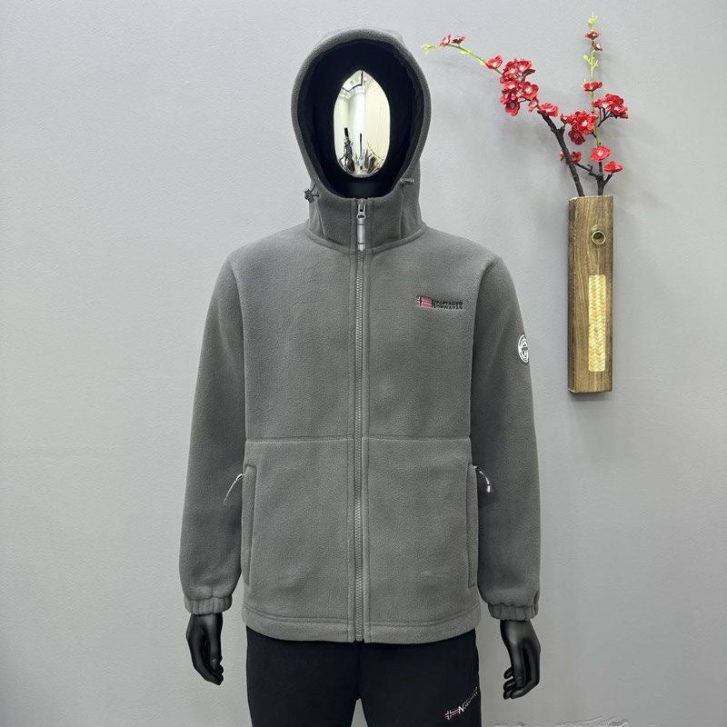 Hooded Fleece-lined Thickened Men's Coat Jacket