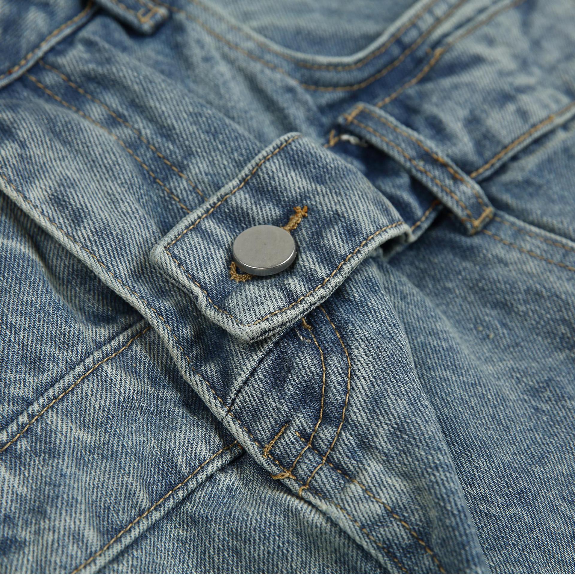 Double Waist Design Loose Leisure Workwear Trousers for men