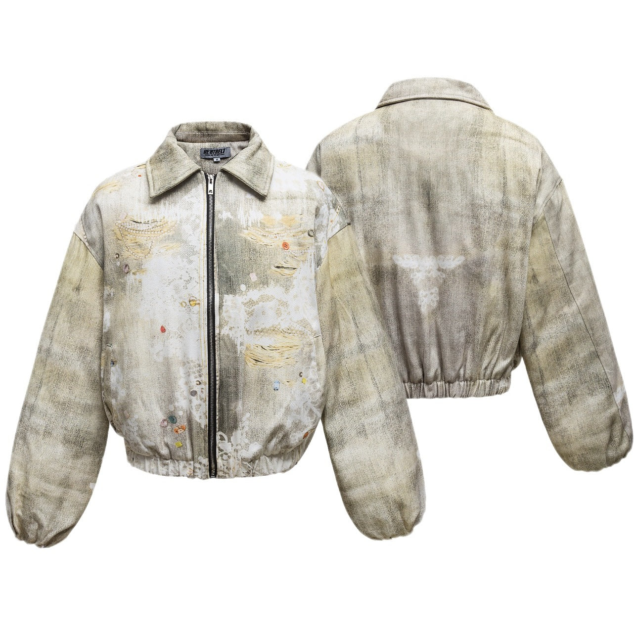 Men's American Retro 3D Printed Cotton-padded Jacket