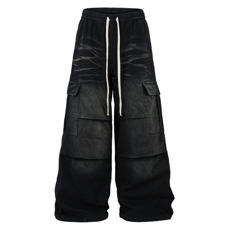 Men's And Women's Loose Retro Straight Wide-leg Pants