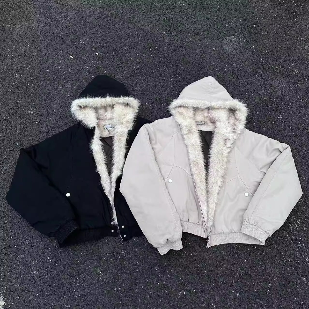 Winter Hooded Short Fur Collar Coat