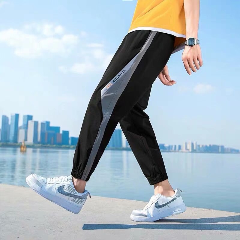 Men's Summer Thin Casual Ice Silk Cropped Pants