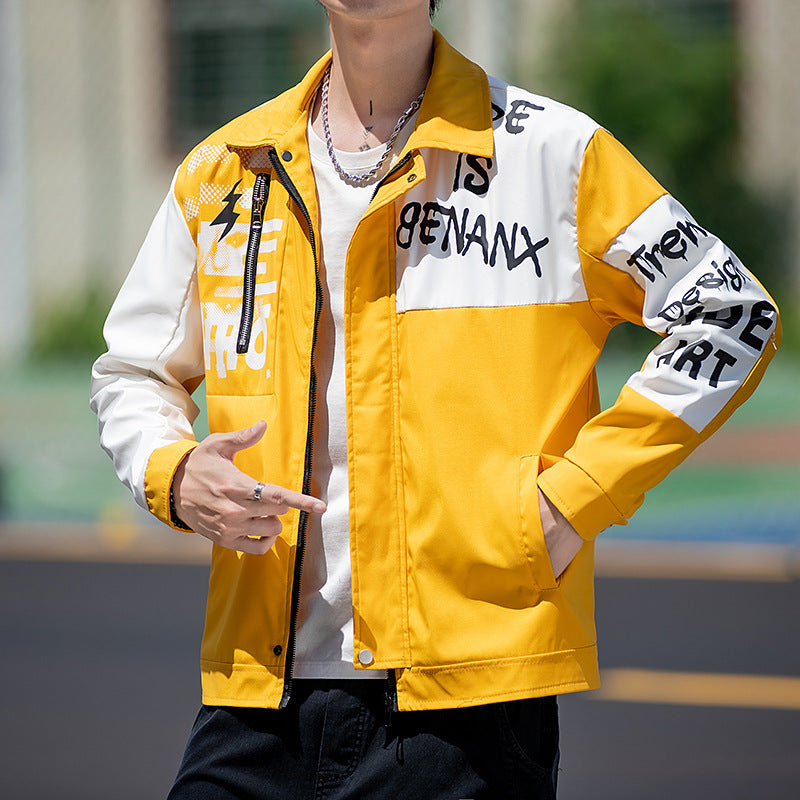 Men's Jacket Coat Loose Fashion Casual Handsome Young Top