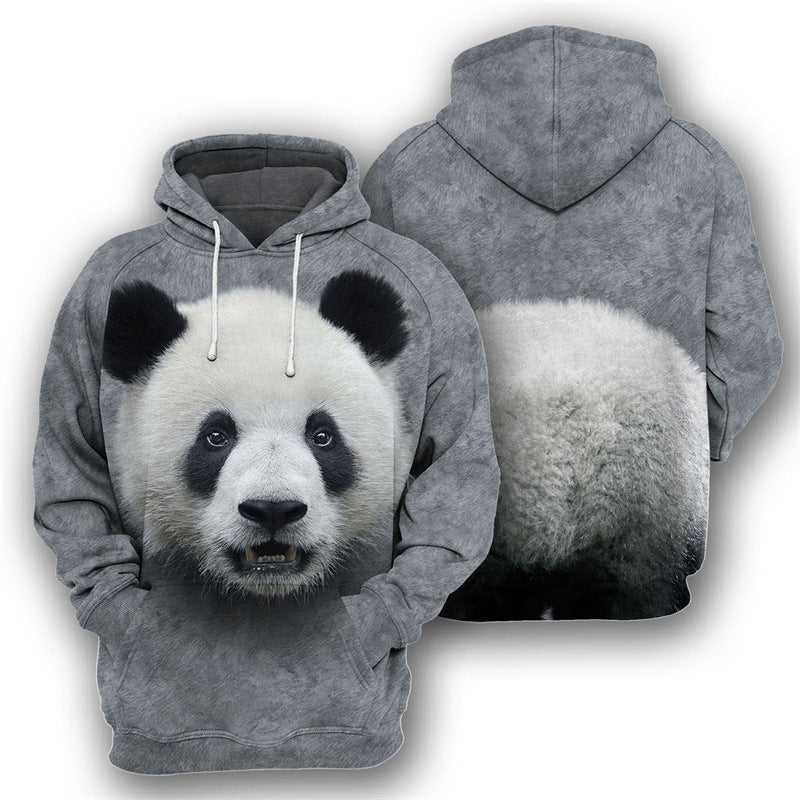 Funny Animal 3D Digital Printing Men's Leisure Pullover Hooded Sweater