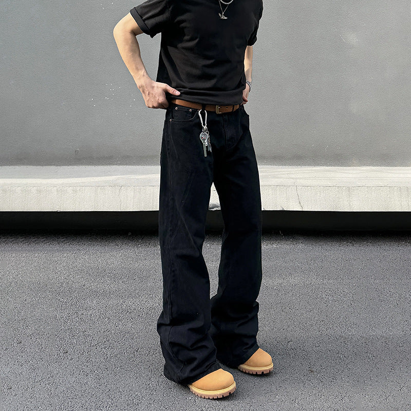 Retro Distressed Flattering Black Machete Skinny Jeans For Men