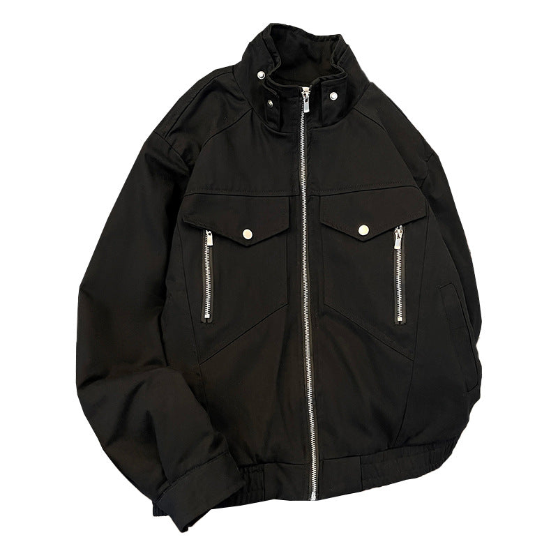 Men's Winter Thickened Velvet Padded Workwear Cotton-padded Jacket Coat