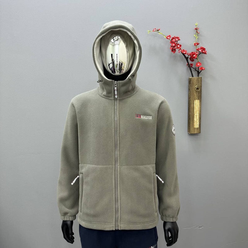 Hooded Fleece-lined Thickened Men's Coat Jacket