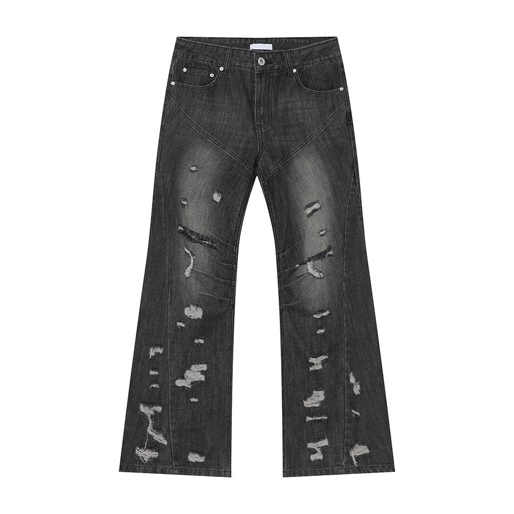 Street Style Broken Hole Design Retro Skinny Jeans for men