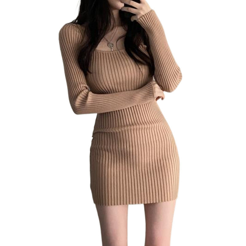 Retro Knitted Hip Skirt Slim Fit Slimming