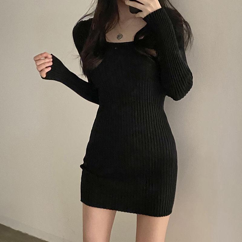 Retro Knitted Hip Skirt Slim Fit Slimming