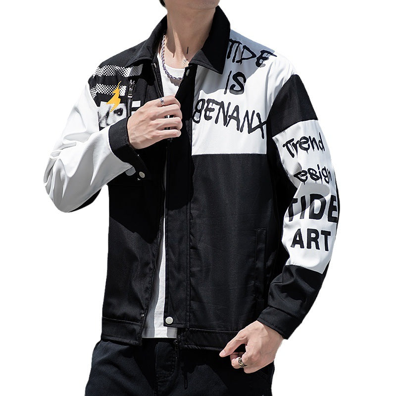 Men's Jacket Coat Loose Fashion Casual Handsome Young Top