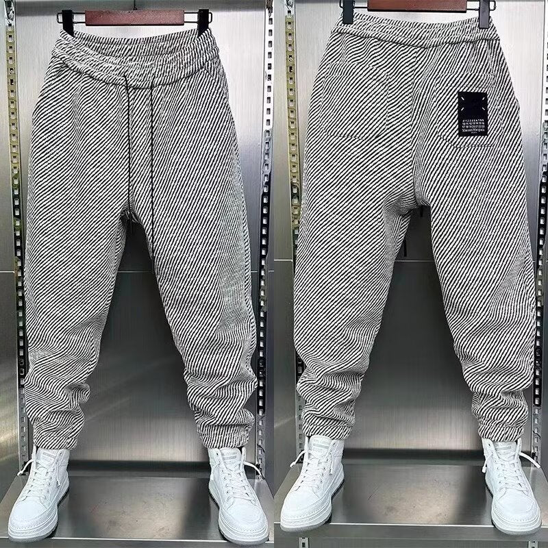 Fashionable All-match Ankle Banded Pants Elastic Elastic Waist Loose Casual for men