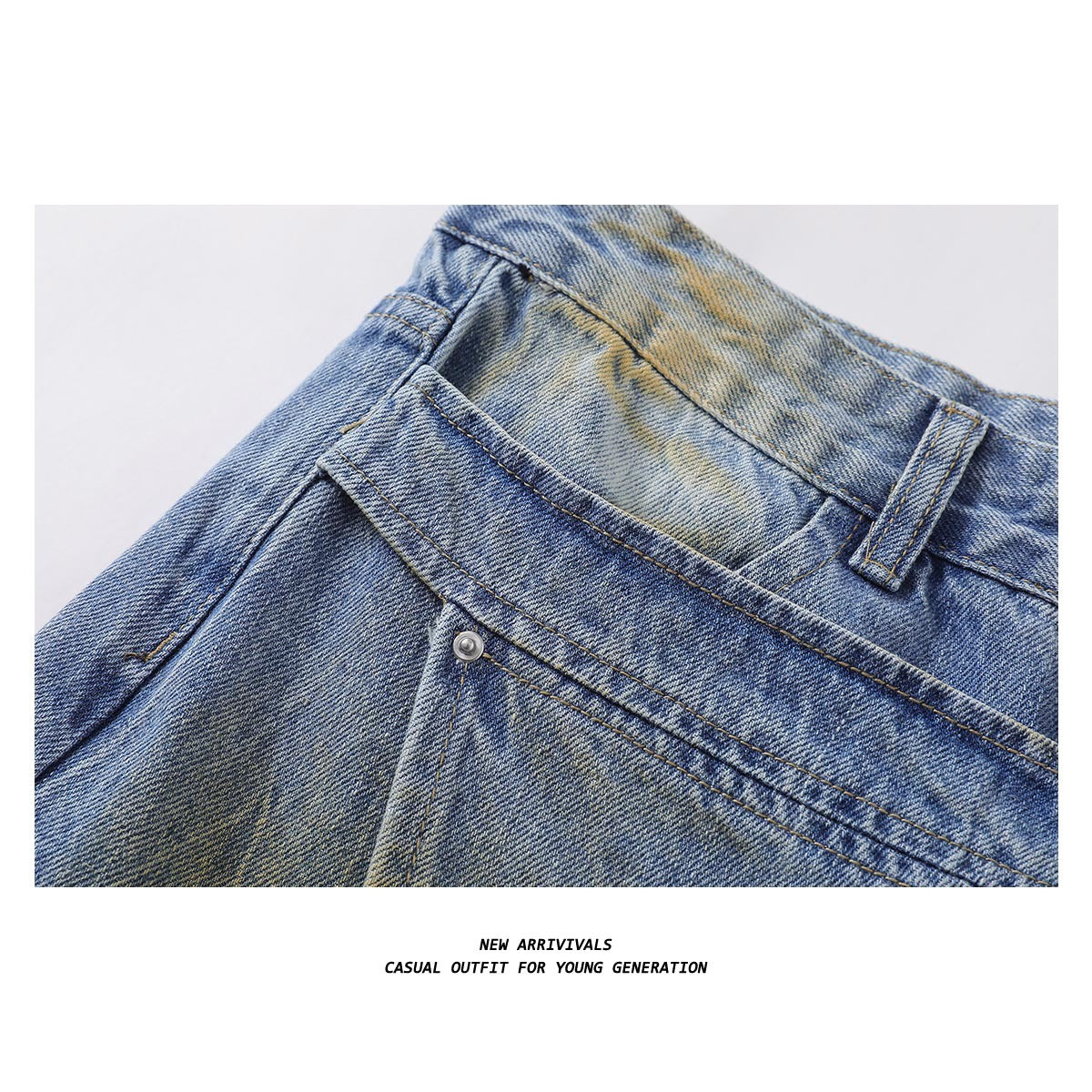 Fashion Brand Deconstruction Stitching Design Wide-leg Trousers for men