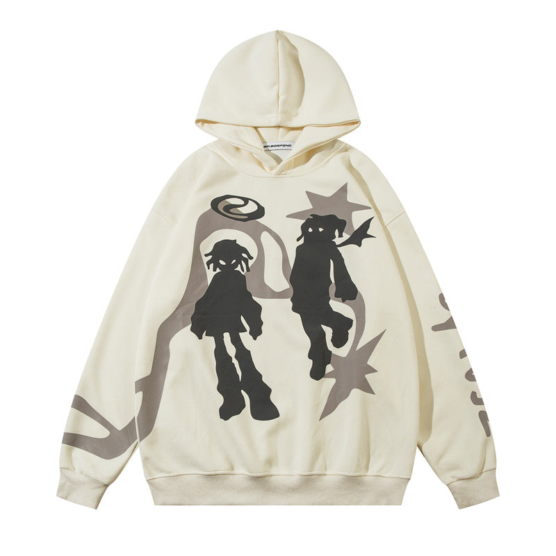 Creative Cartoon Foam Printed Hoodie Casual Top