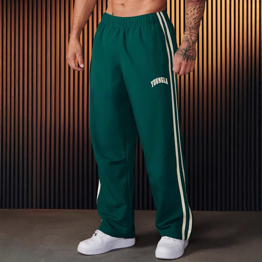 Men's Sports Pants Pairs Of Stitching Printing Leisure