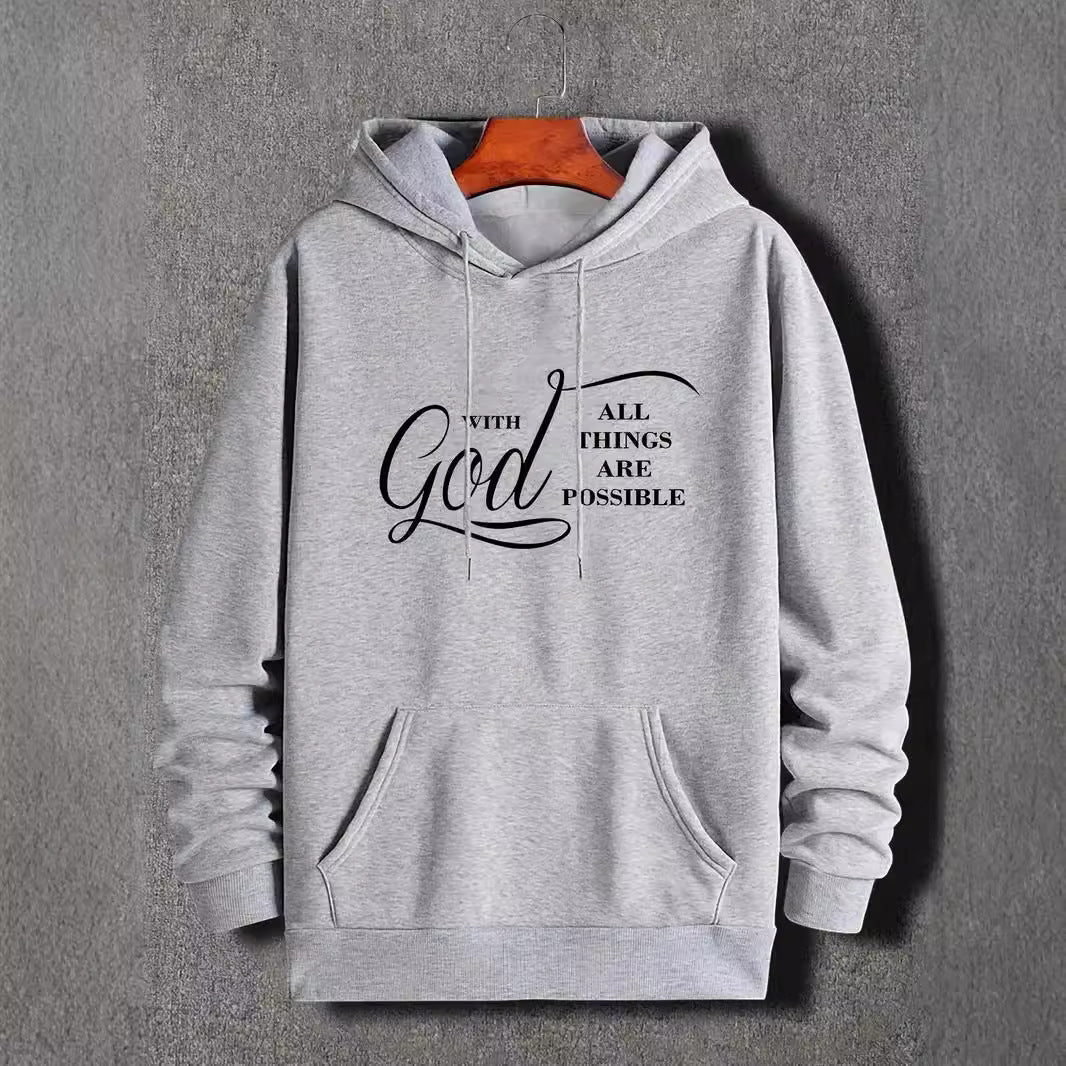 New Text Printing Plus Velvet Fallwinter Hoodie