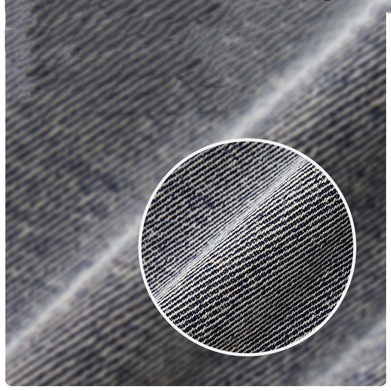 Simple Japanese-style Retro Pants Western Denim Wind Washed Distressed Loose Men's Straight-leg Pants