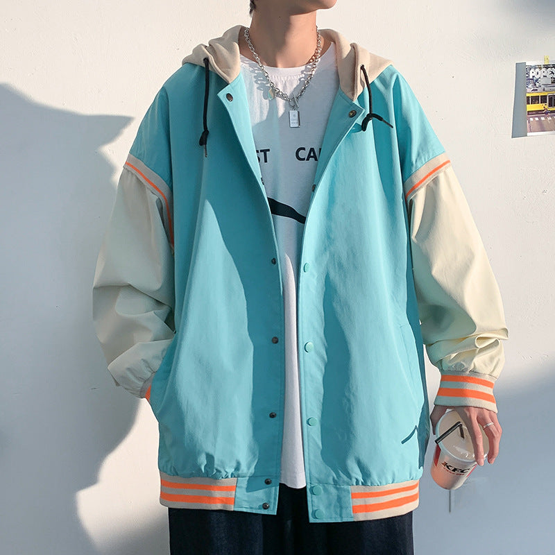 Multi Panel Bomber Hooded Oversize Boy Jacket