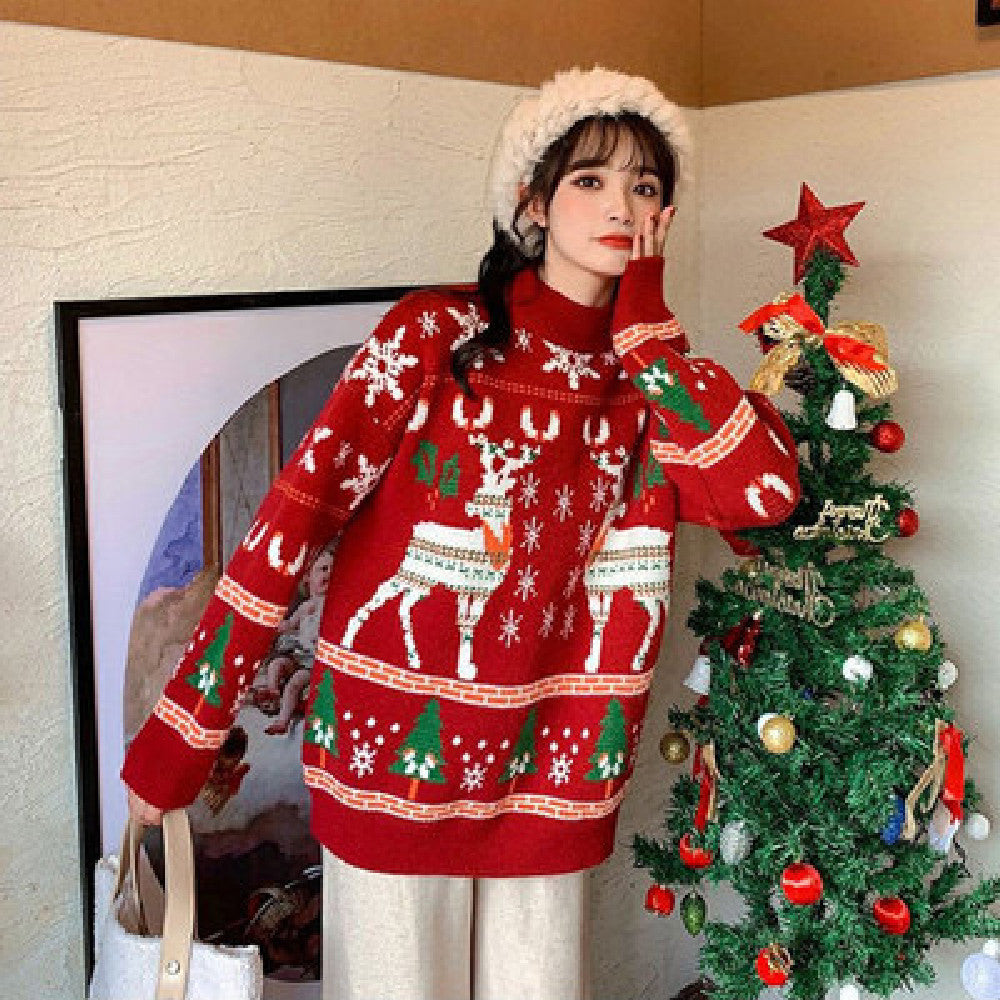 Fashion Christmas Clothes Elk Sweater for Women