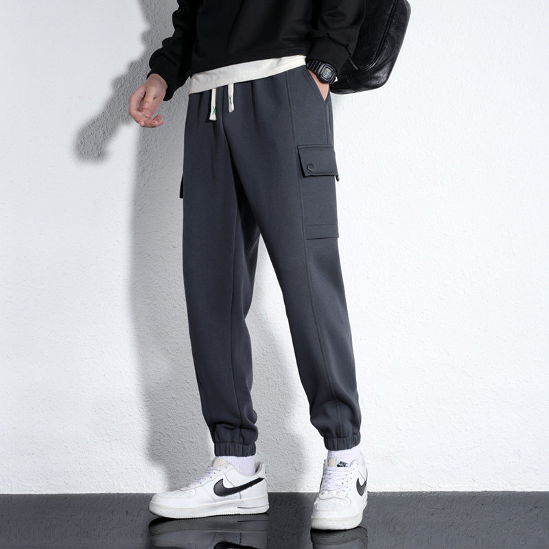 Spring And Autumn Loose Men's Sports Knitted Cotton Casual Trousers