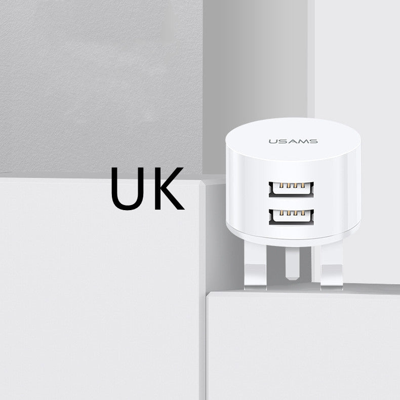 Portable Universal Dual USB Phone Charger (US, UK, EU)