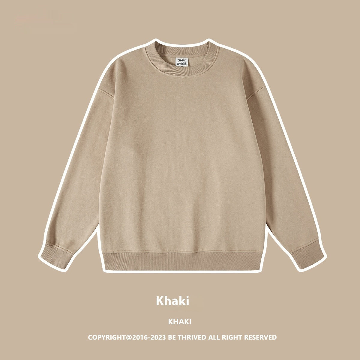 Fleece-lined Casual Round Neck Men's Sweater