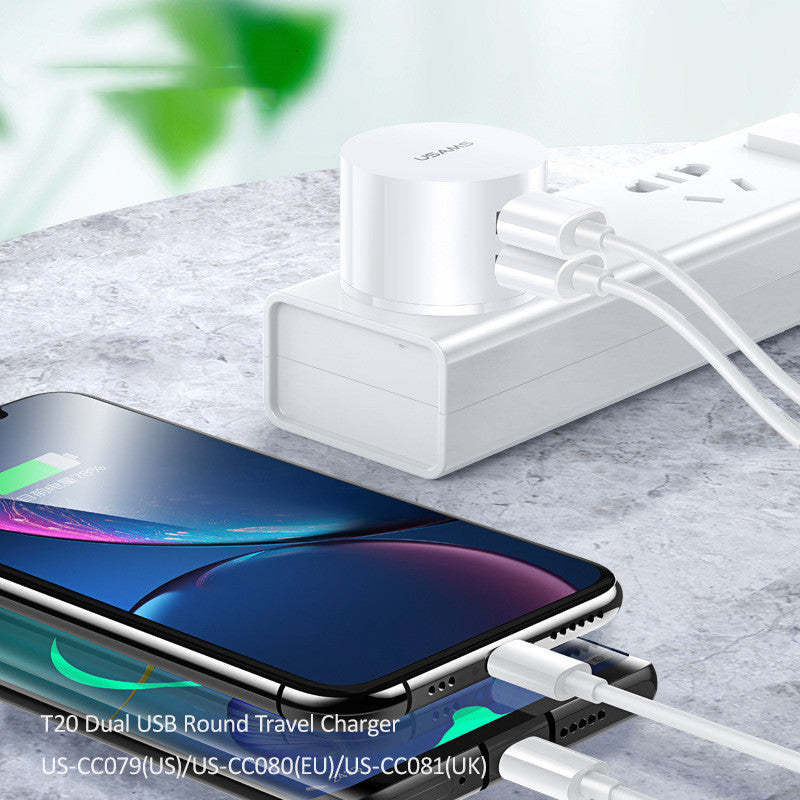 Portable Universal Dual USB Phone Charger (US, UK, EU)
