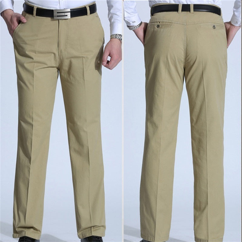 Men's Casual Pants Middle-aged Straight Loose Business Trousers