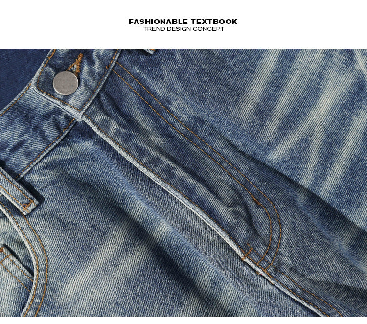 Plus Size Lightning Pattern Skinny Jeans for men