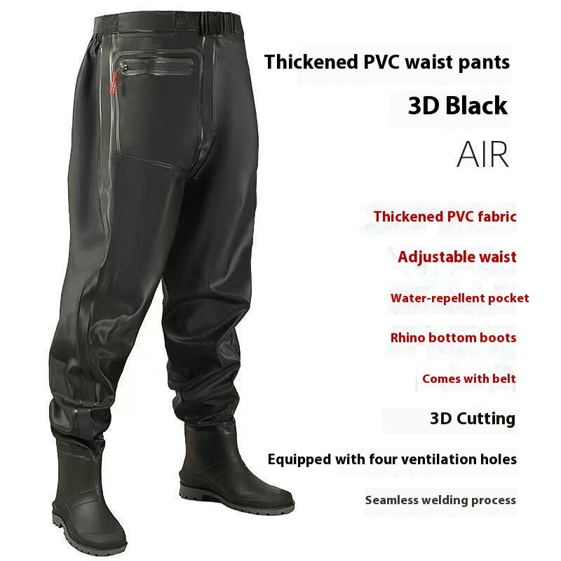 Q3Y Waders One-piece Belt Rain Boots for men