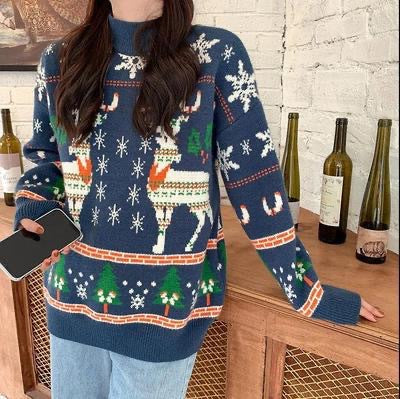 Fashion Christmas Clothes Elk Sweater for Women