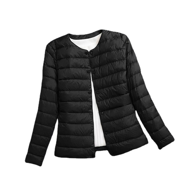 Women's Lightweight Short Inner-wear Round-neck Thermal Jacket