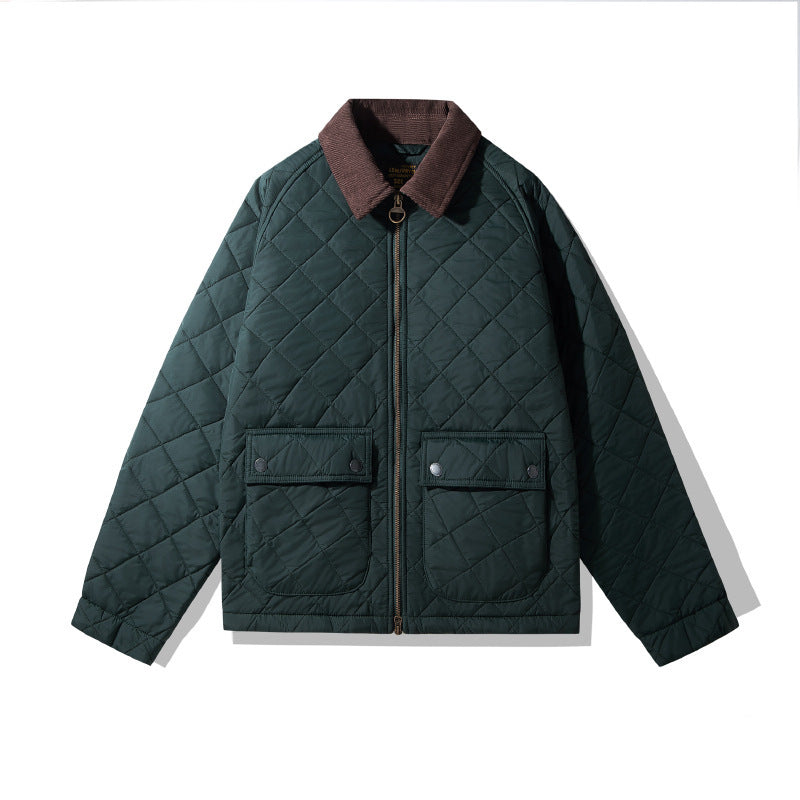 Quilted Jacket Rhombus Cotton Clothing Cotton Coat