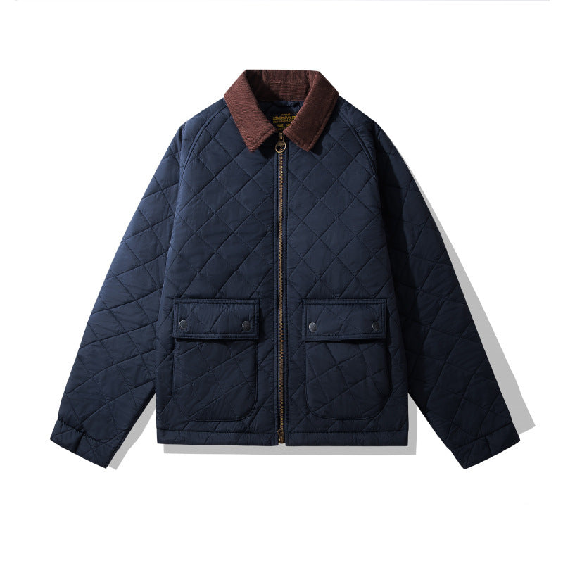 Quilted Jacket Rhombus Cotton Clothing Cotton Coat