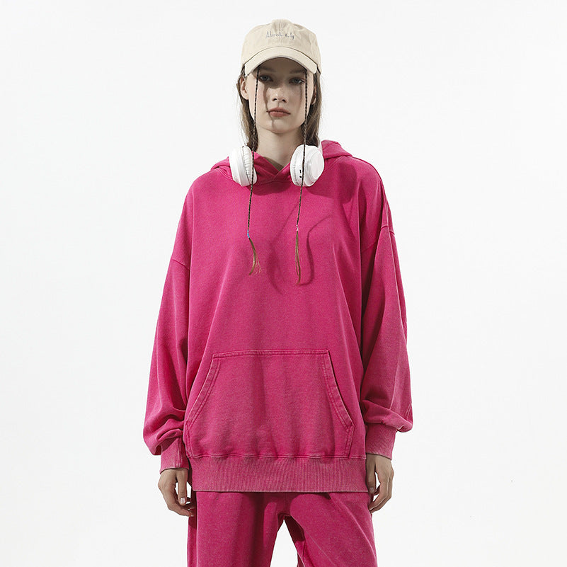 European And American Washed Hoodie Loose Outfit
