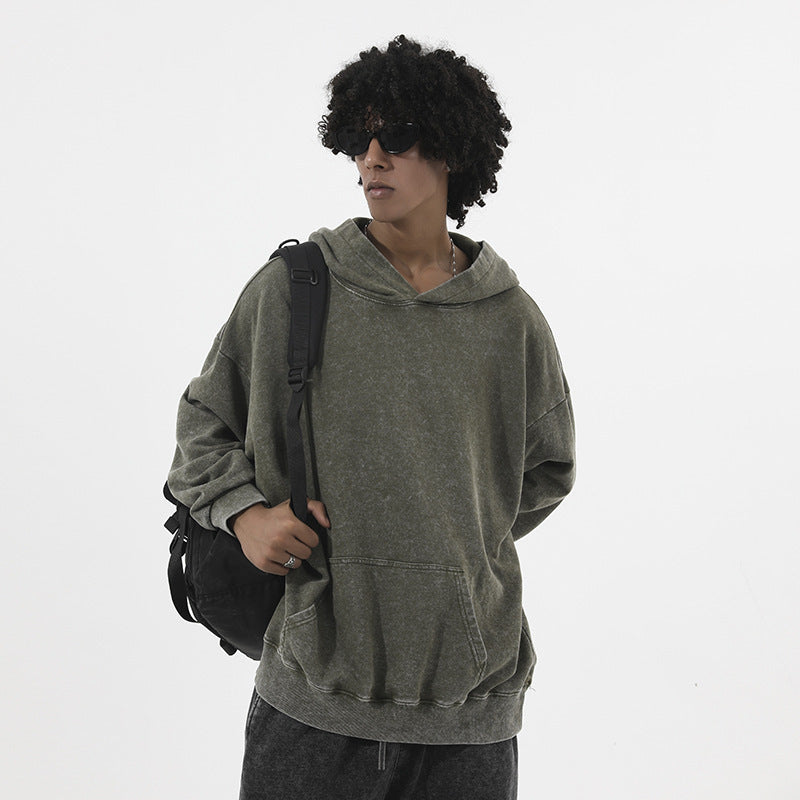 European And American Washed Hoodie Loose Outfit