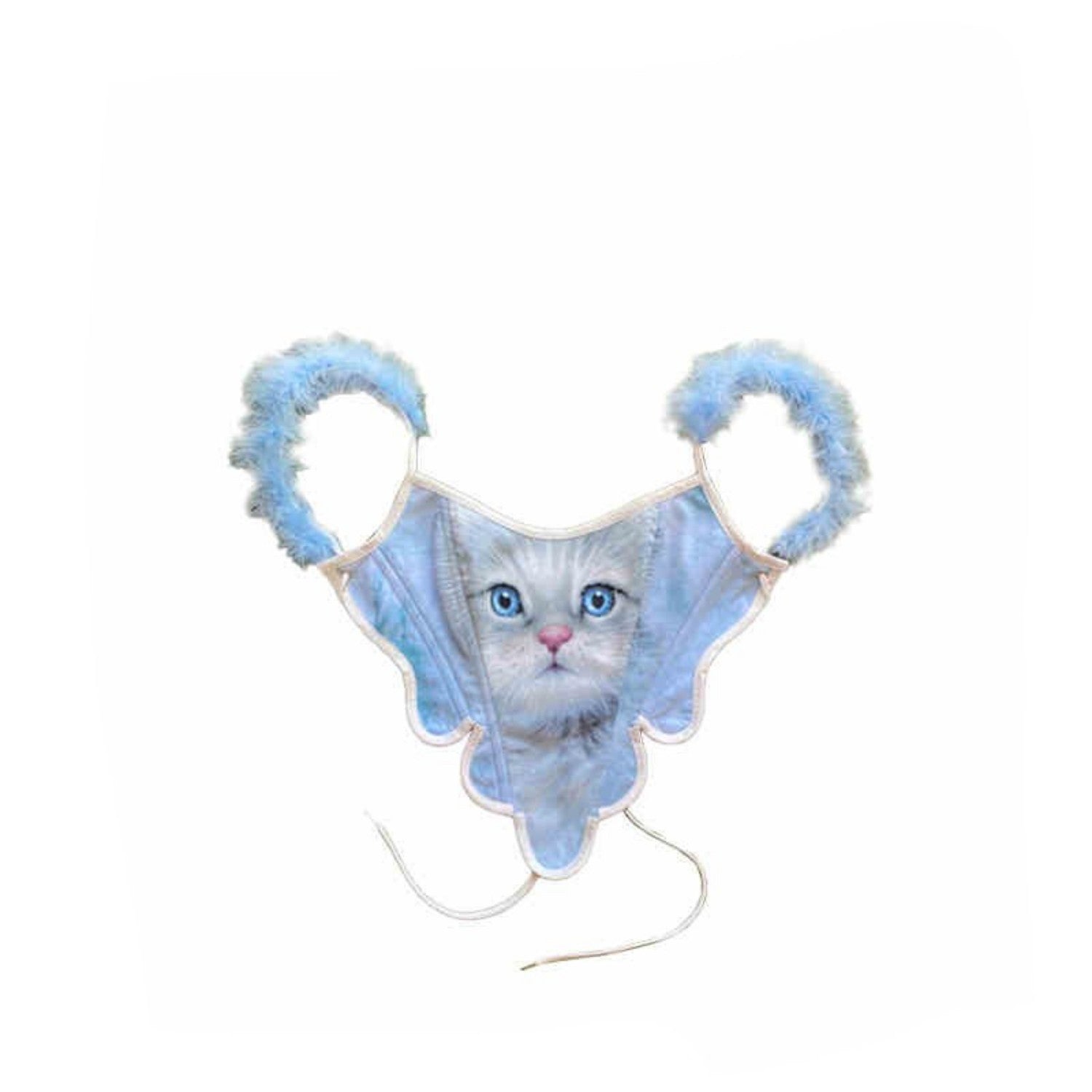 Kitten Furry Fishbone Suspenders For Women