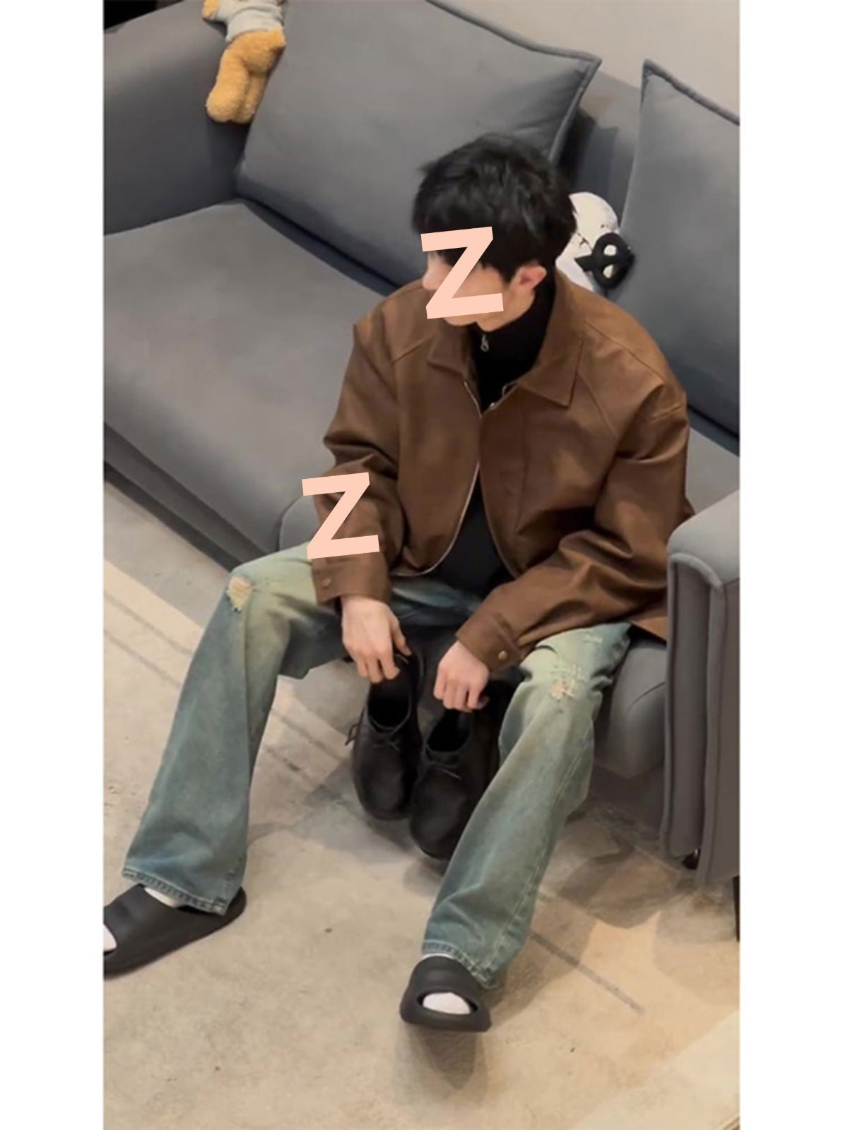 Maillard Short Pu Leather Coat Men