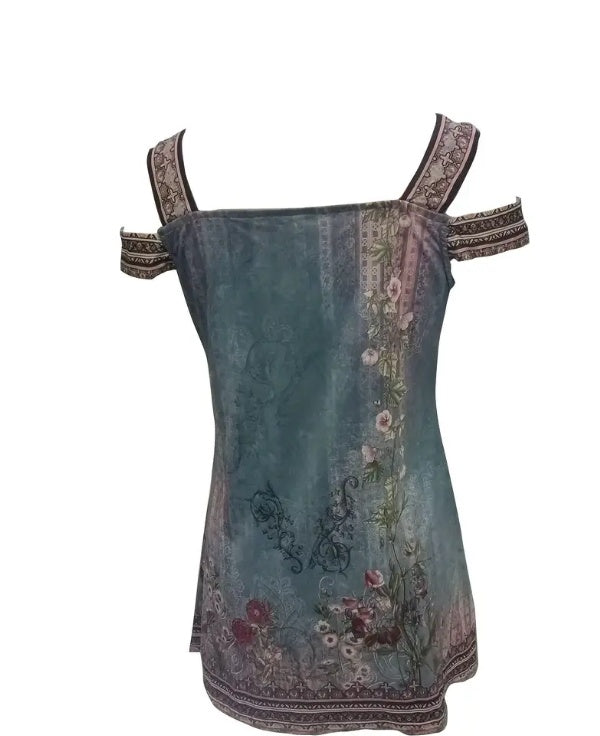 Fashionable Printed Women's Sleeveless Dress