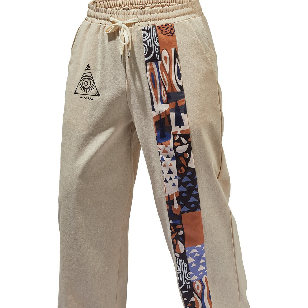 Retro Printed Loose Casual Straight Trousers for men