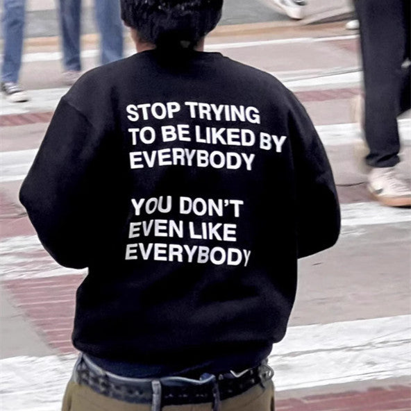 Men's And Women's Sweatshirt Slogan Drawstring Printed Hoodie