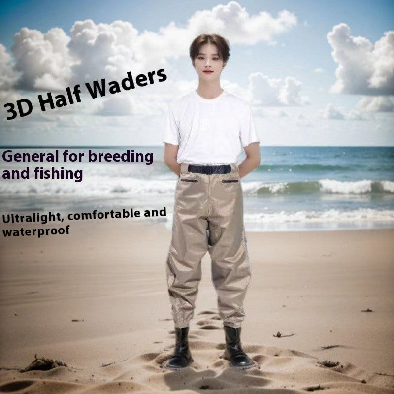 Q3Y Waders One-piece Belt Rain Boots for men