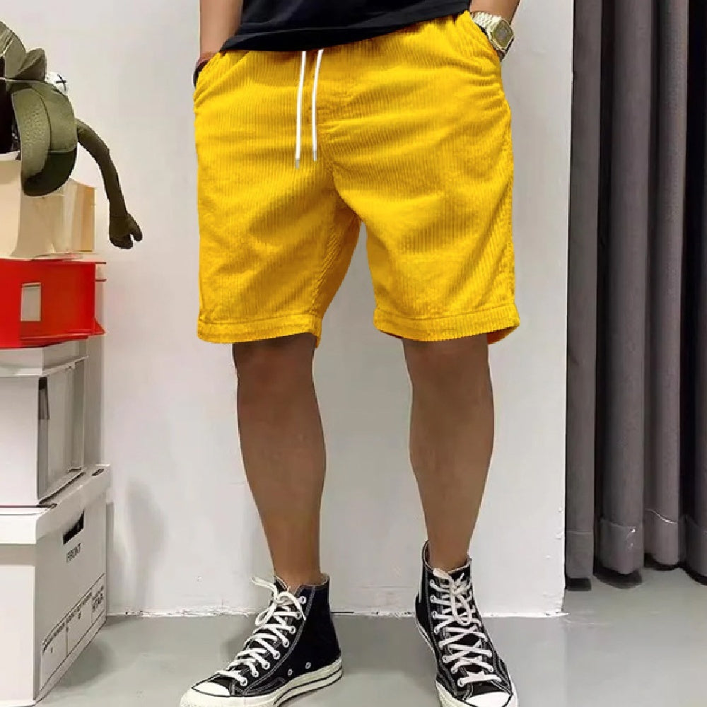 Vintage Corduroy Fashion Brand Men's Casual Shorts