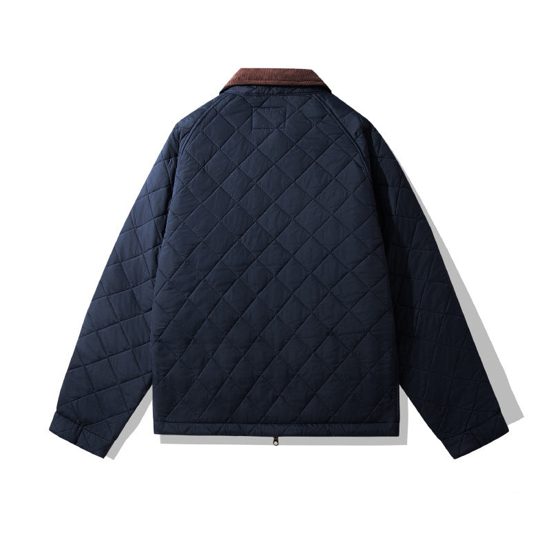 Quilted Jacket Rhombus Cotton Clothing Cotton Coat