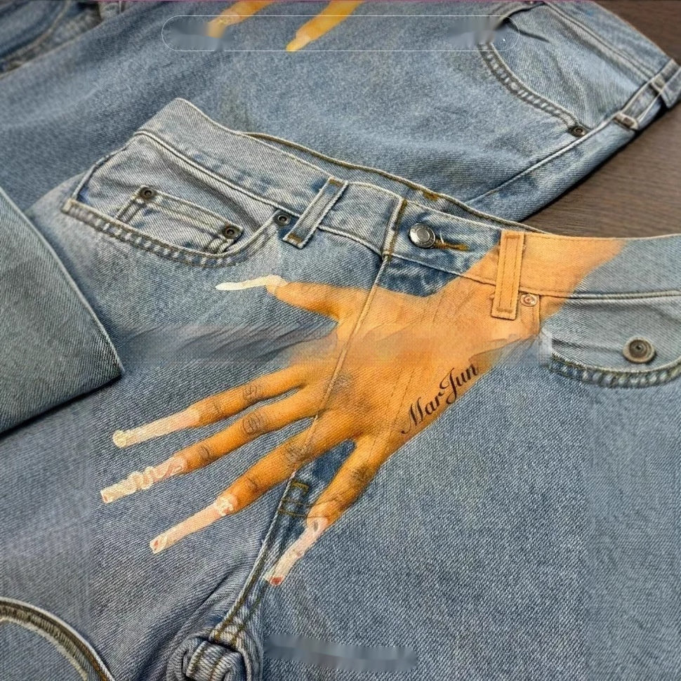 Printed Fashion Jeans Personalized Fingers for men