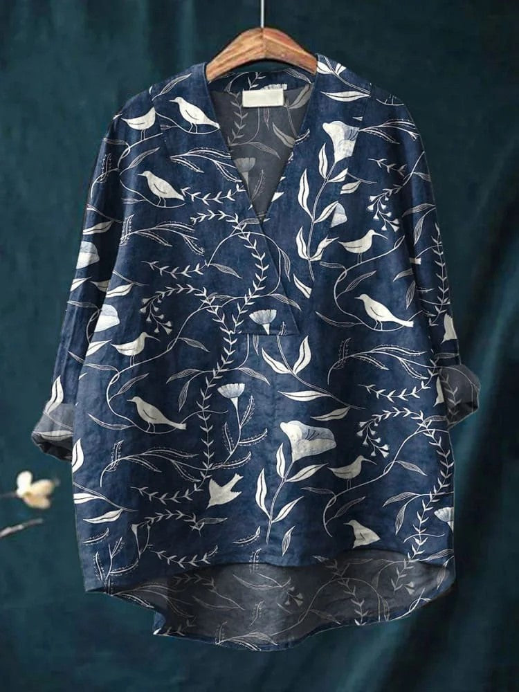 Fashion Digital Printing Large Wide V-neck Top