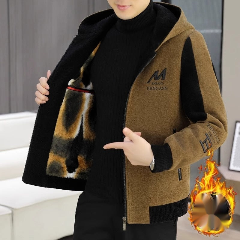 Fleece Jacket Men's Casual Stand Collar Coat