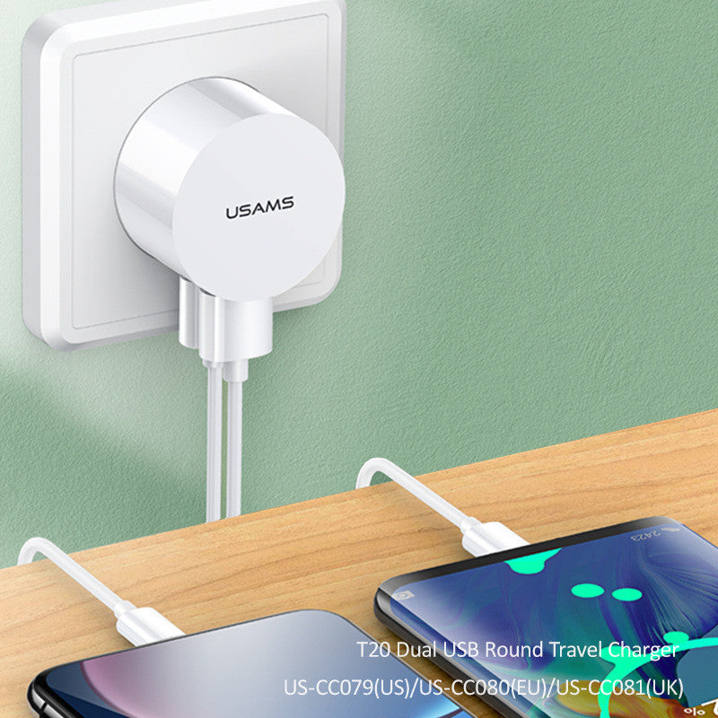 Portable Universal Dual USB Phone Charger (US, UK, EU)
